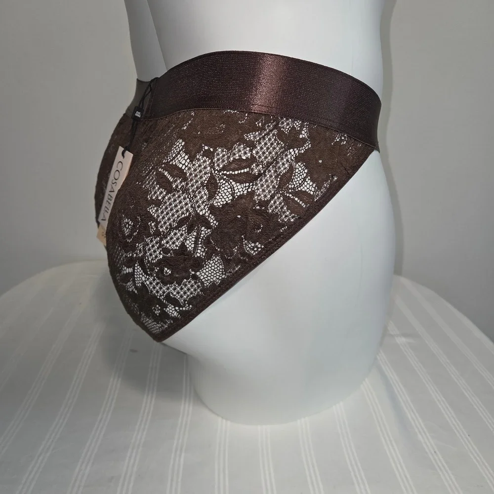 Cosabella Mens Lace Brief Espresso Brown Floral Italian Underwear